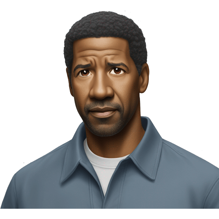 hyper realistic denzel washington wearing shirt emoji