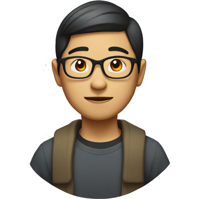 round faced asian male avatar with glasses and light beard shaved sid emoji