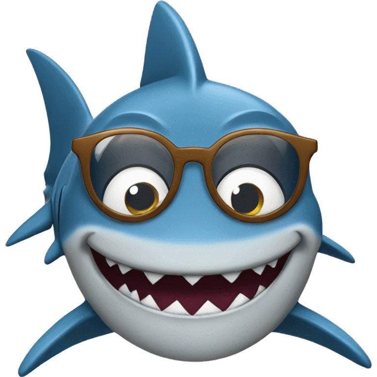 Shark with glasses emoji