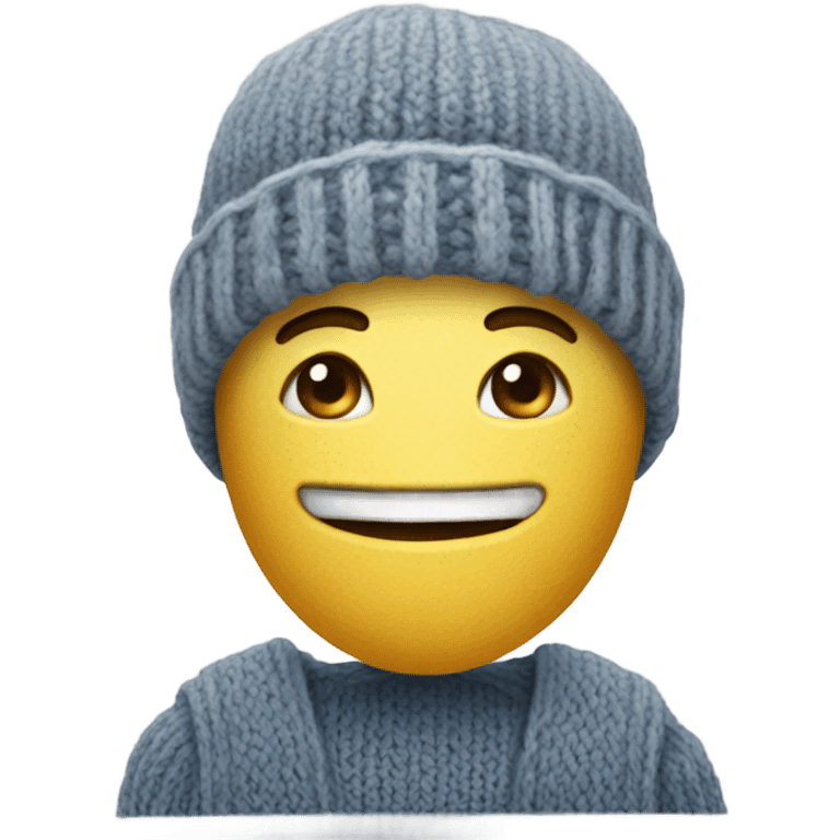 A square in a knitted hat emoji