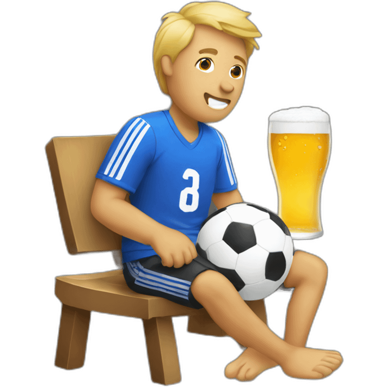 drinking beer with watching soccer emoji