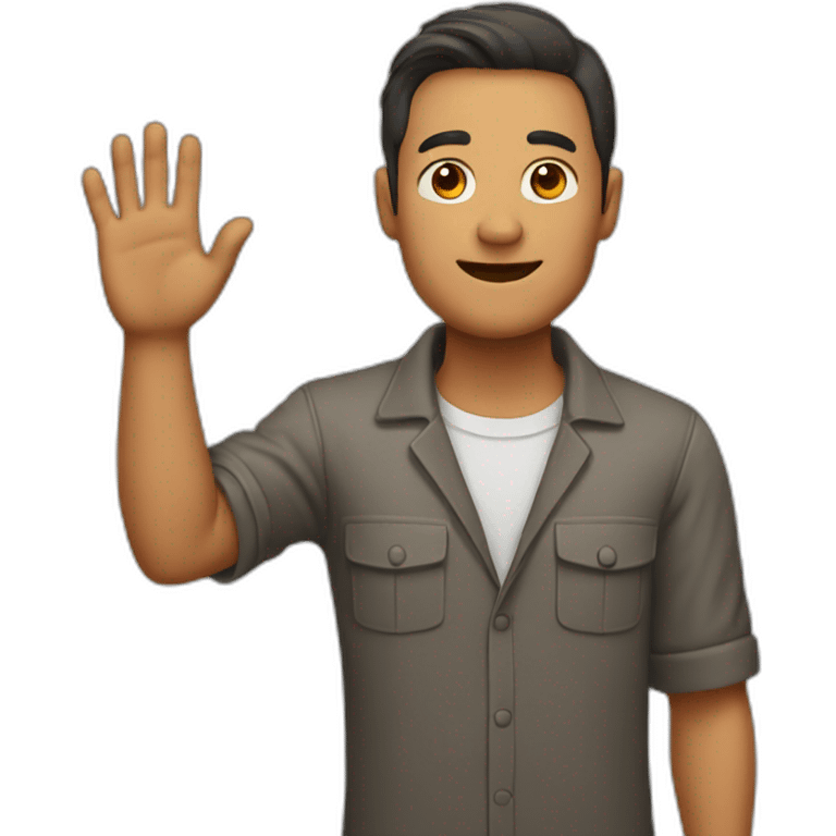 Man with raised hand emoji