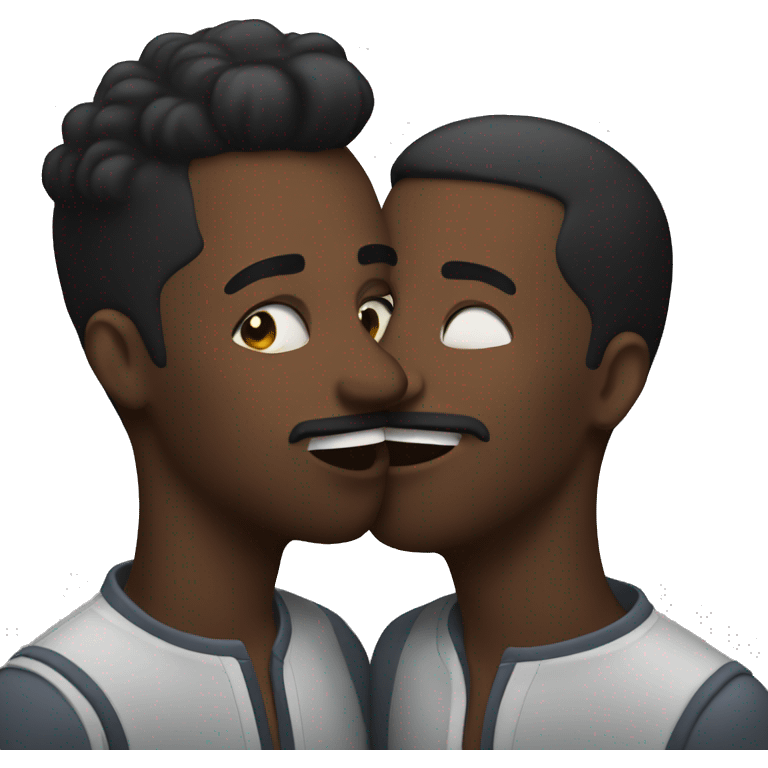 Two black gays kissing emoji