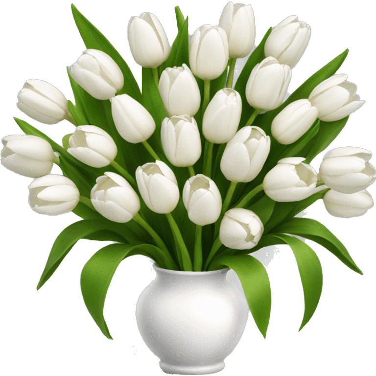 White tulips bouquet  emoji