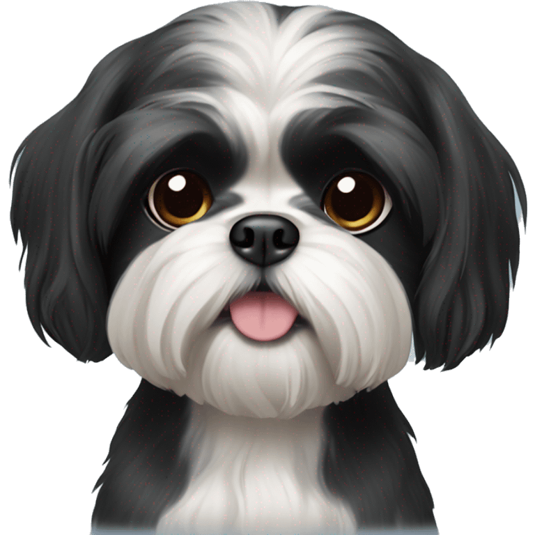 Black shih tzu dog  emoji