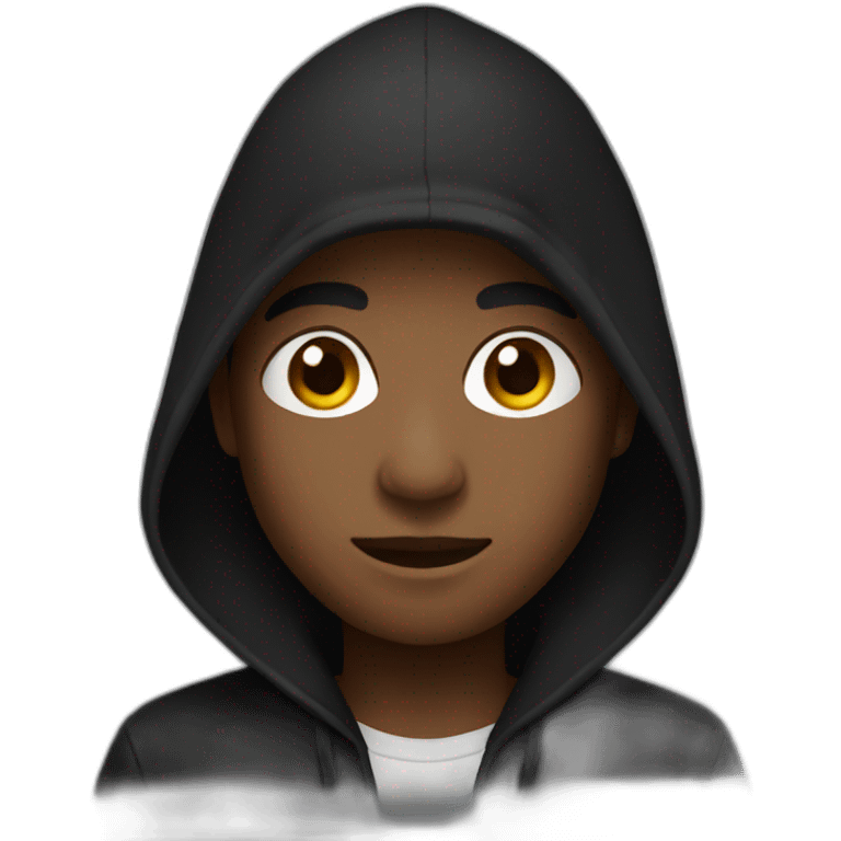 Black Hooded Boy With black Beanie emoji