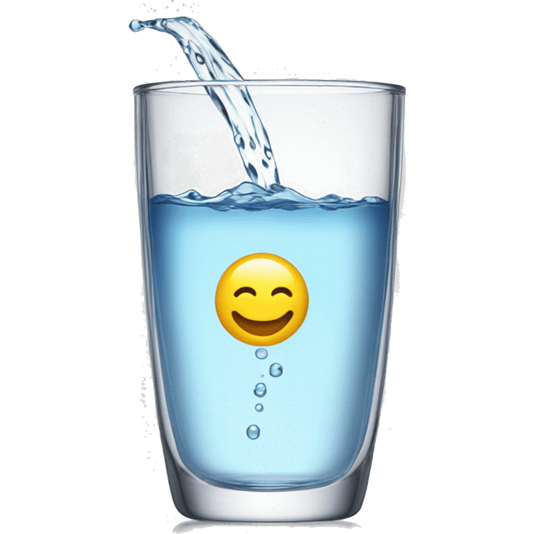 Cup of water poured into a beautiful clear glass  emoji