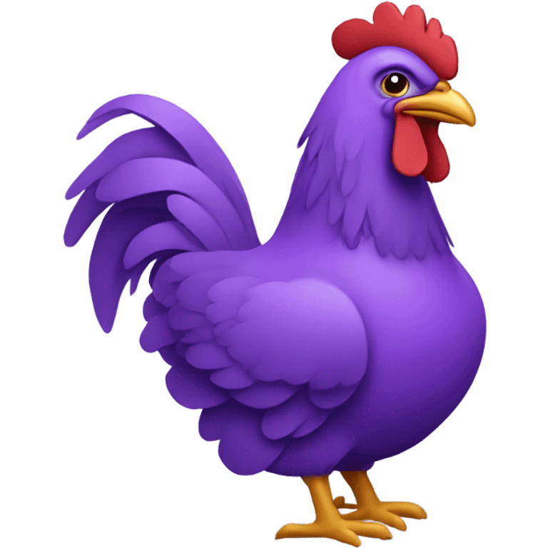 Purple chicken riding a horse emoji