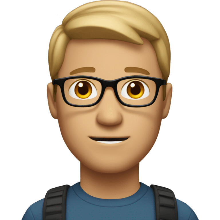 White man with light brown short hair and glasses emoji