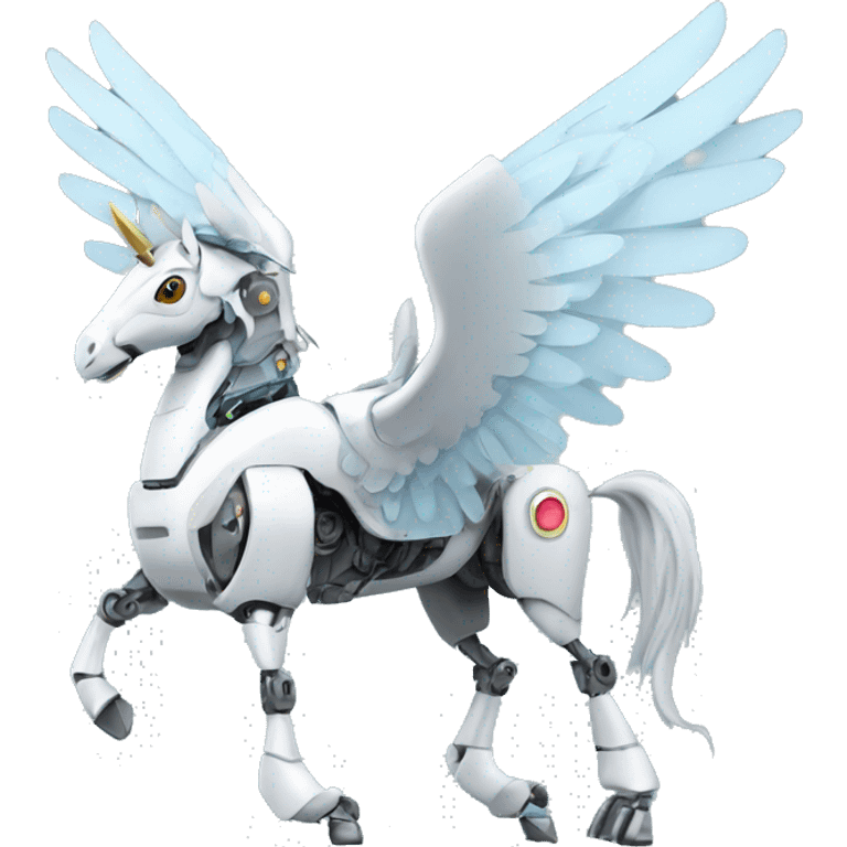 Robot Pegasus with robot wings emoji