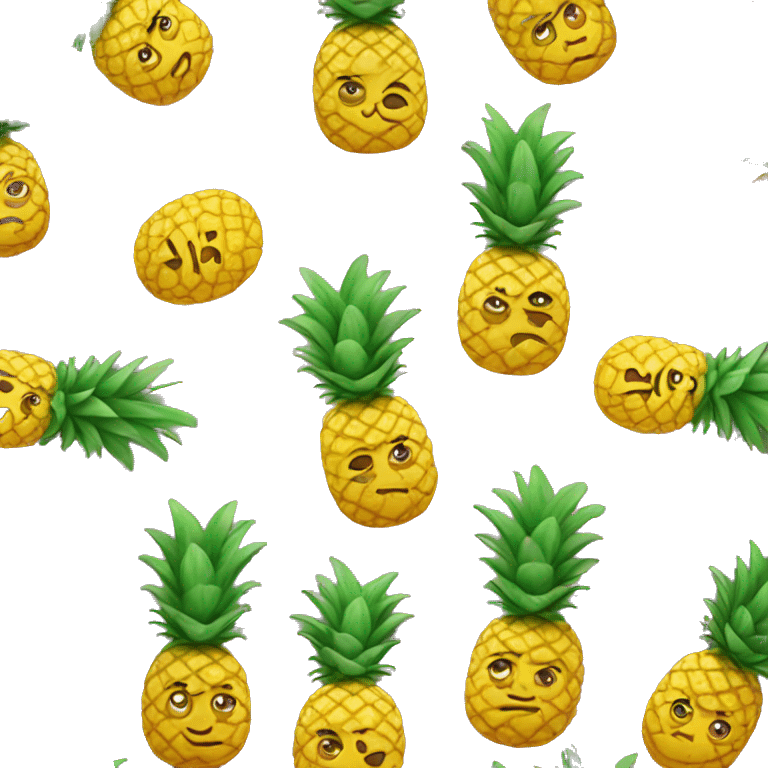 a single Pineapple with two faces emoji