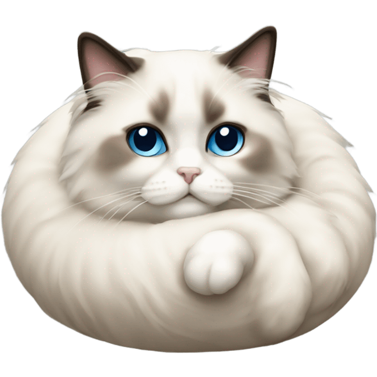 Ragdoll cat curled up emoji