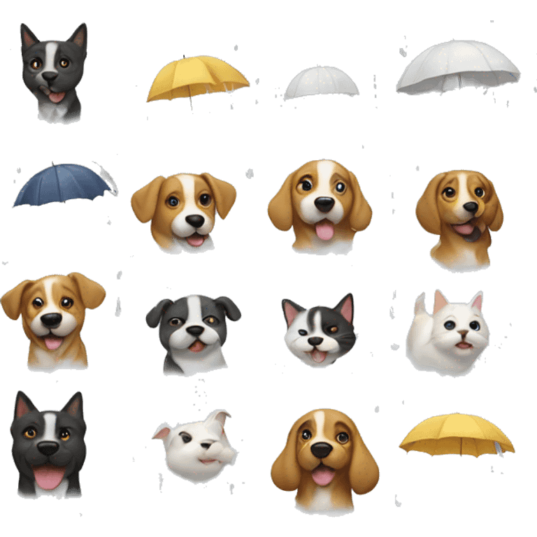 Raining cats and dogs  emoji