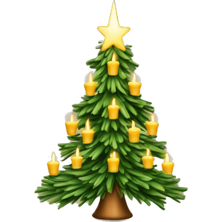 Christmas tree with candles under it emoji