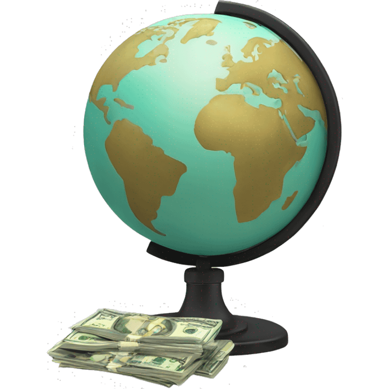 Globe with money and digital screen emoji