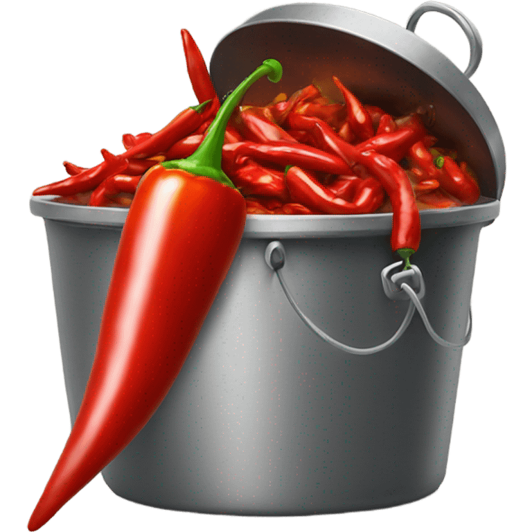 A massive pot of chilli being spilled emoji