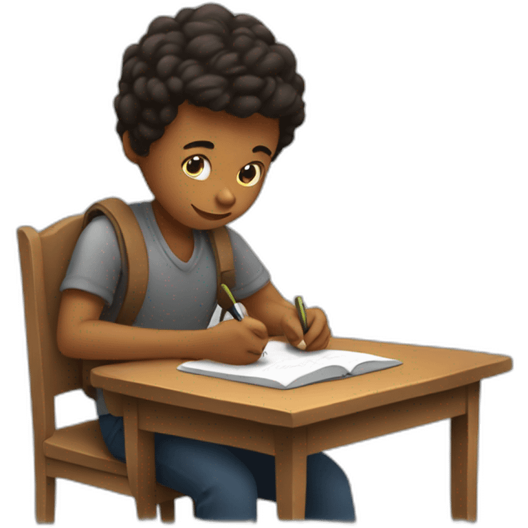 young guy writing in his book emoji