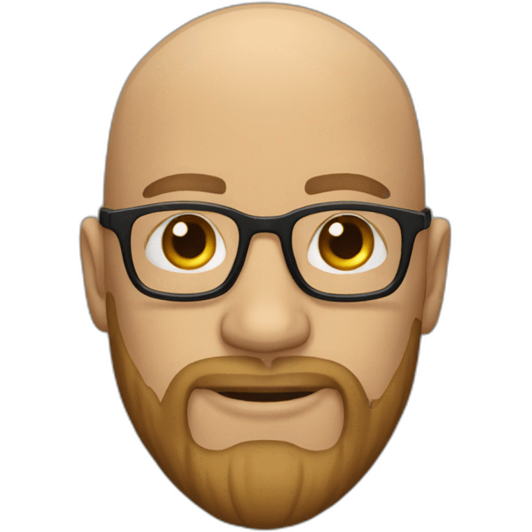 bald man with  three-day beard and glasses emoji