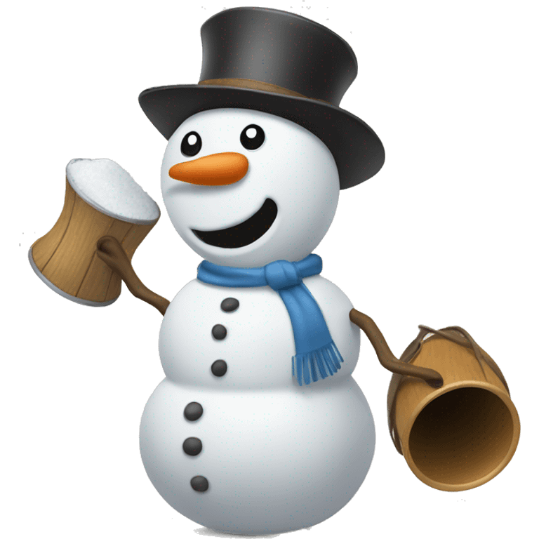 snowman hitting cowbell emoji