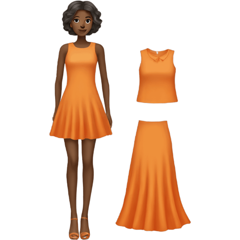 fashion orange dress emoji