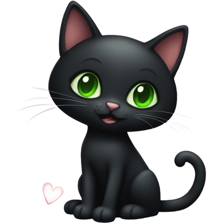 Black cat in love  emoji