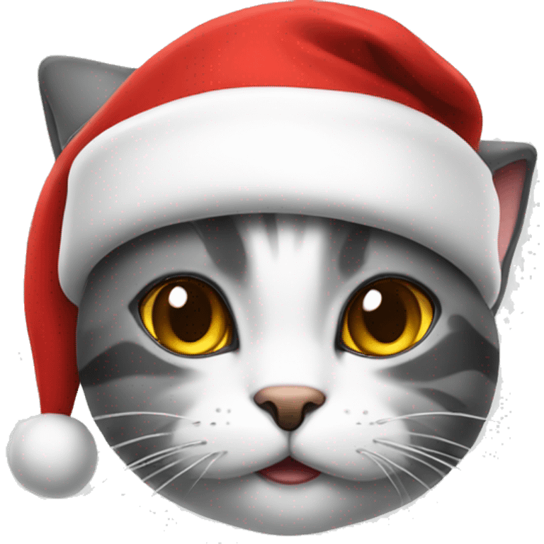 Cat wearing a Santa hat emoji