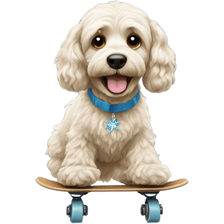 Cockapoo ice skating  emoji