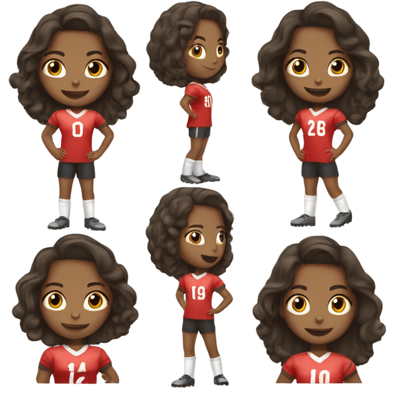 Brunette lighter skinnned girl playing football  emoji