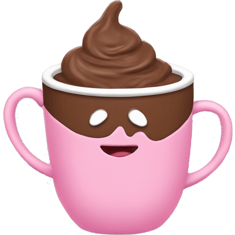 hot cocoa in pink cup emoji