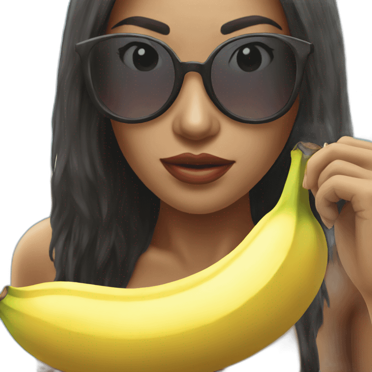 sexy woman eating banana swimming suit emoji