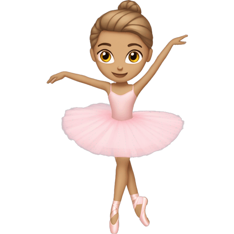 ballerina light brown hair on pointe arabesque pink  emoji