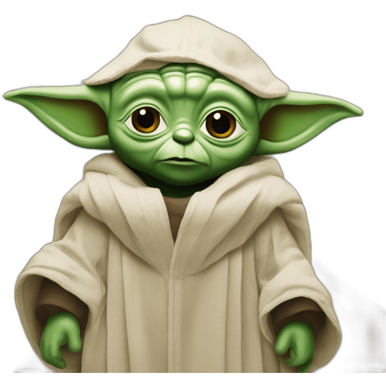 Yoda con uniforme de la tienda IKEA de pie emoji