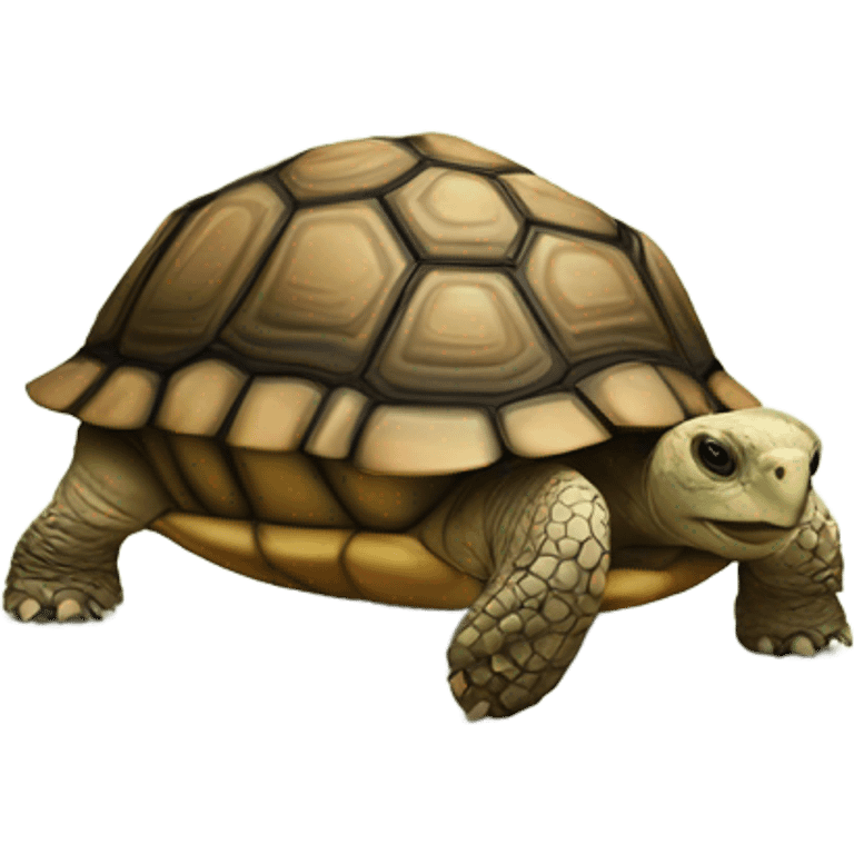 Tortoise with tea cup as a shell emoji