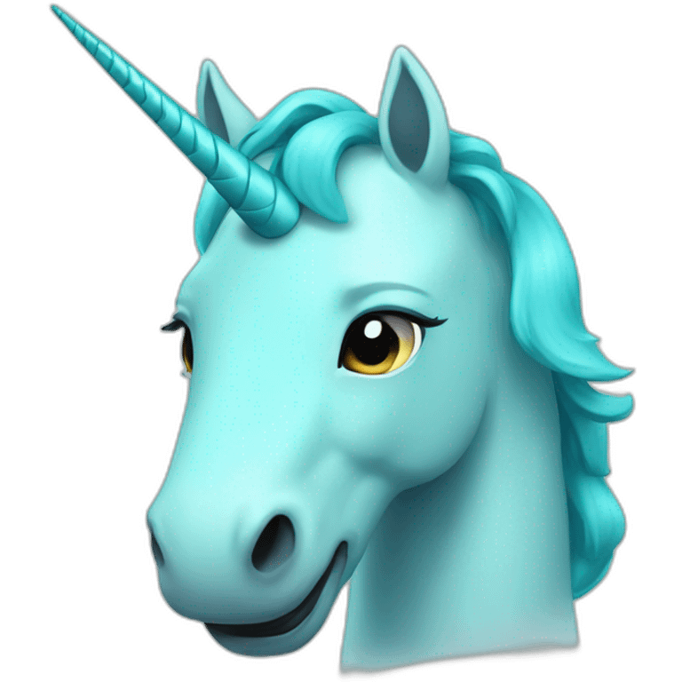 cyan unicorn emoji