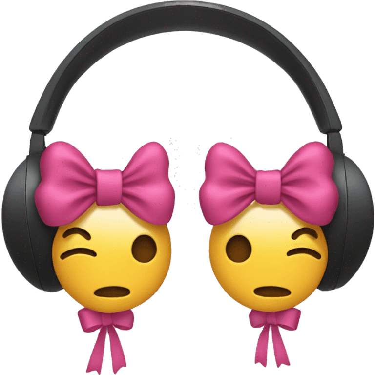 Headphones with bows emoji