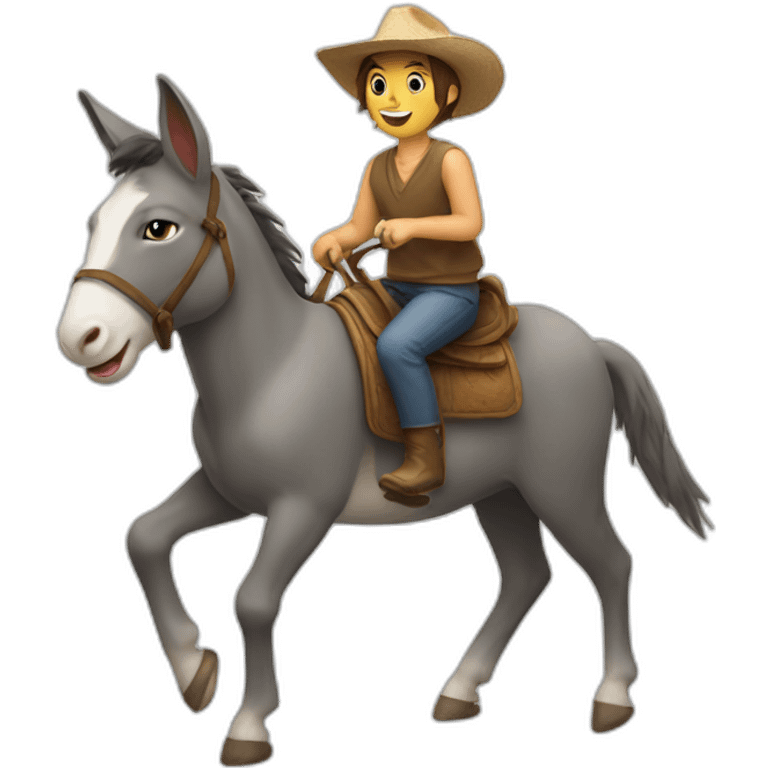 cat riding donkey emoji