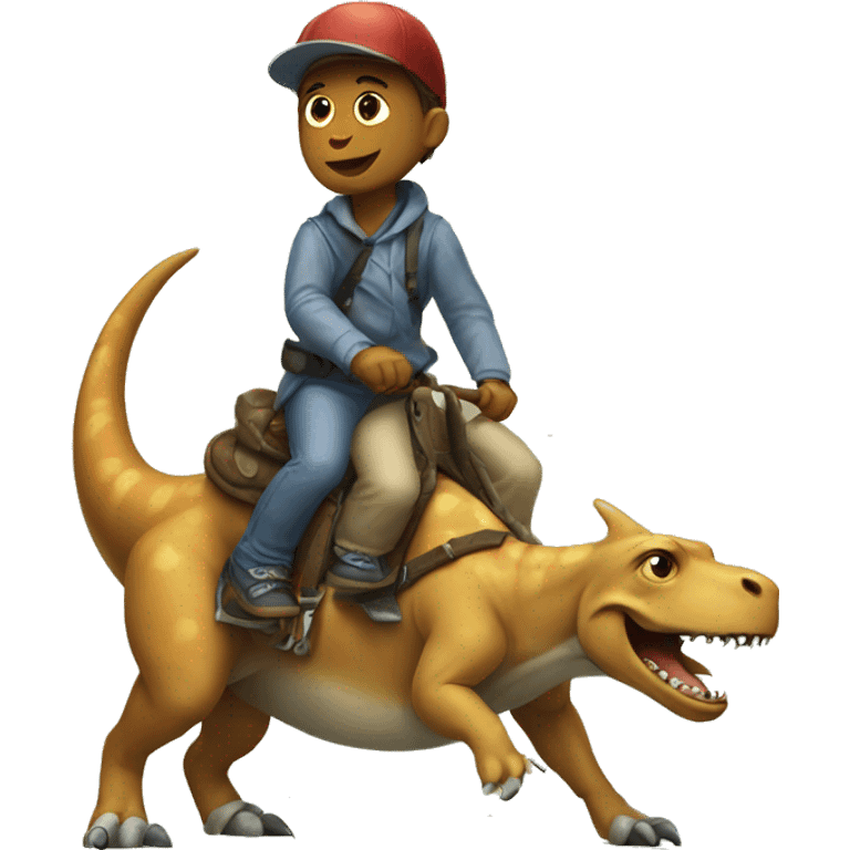 Dinosaur riding a dog emoji