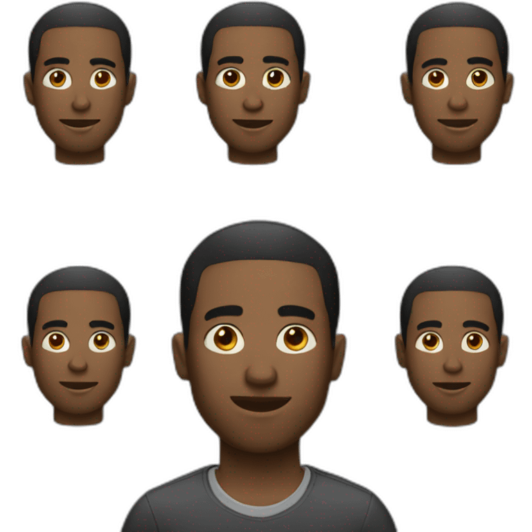 A black men with short hair emoji