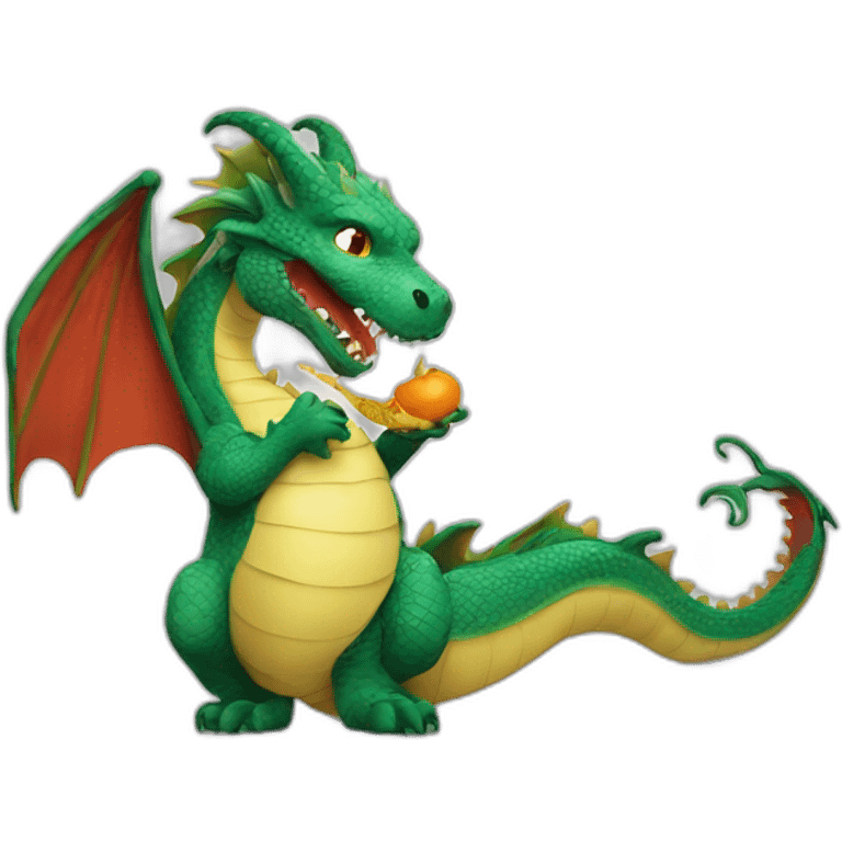 Dragon qui mange un dragon emoji