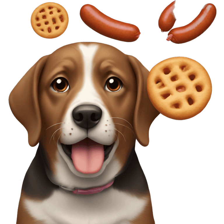 dog eating sausage  emoji