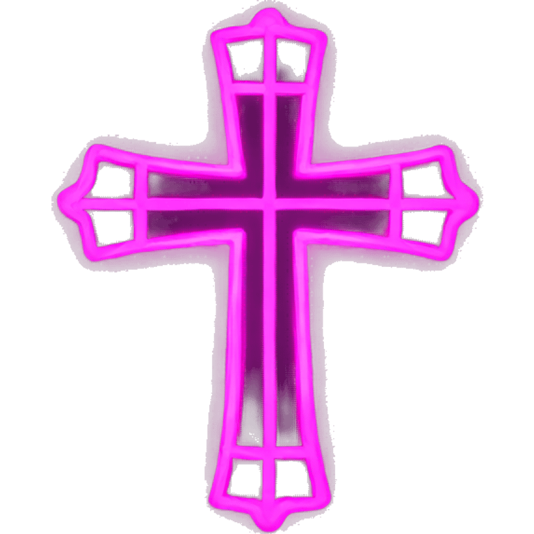 pink neon cross  emoji