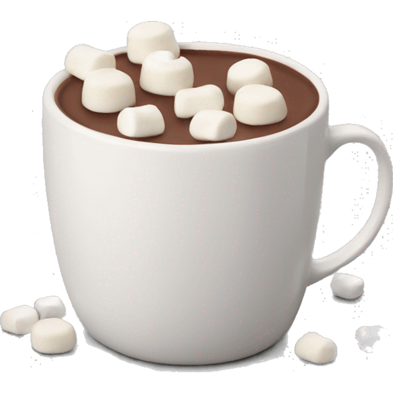 Hot chocolate mug with mini marshmallows on top  emoji