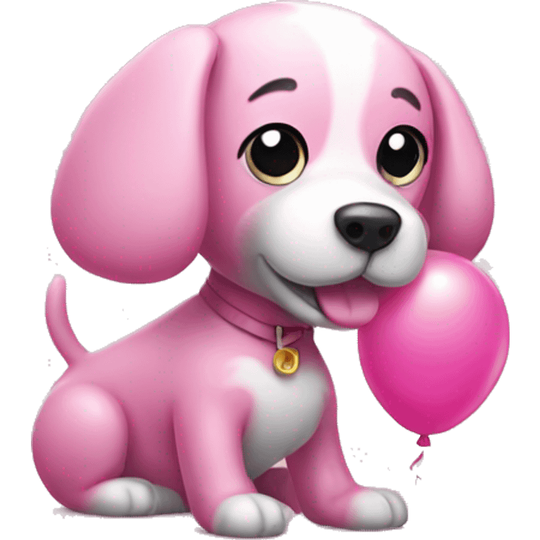 Pink ballon dog emoji