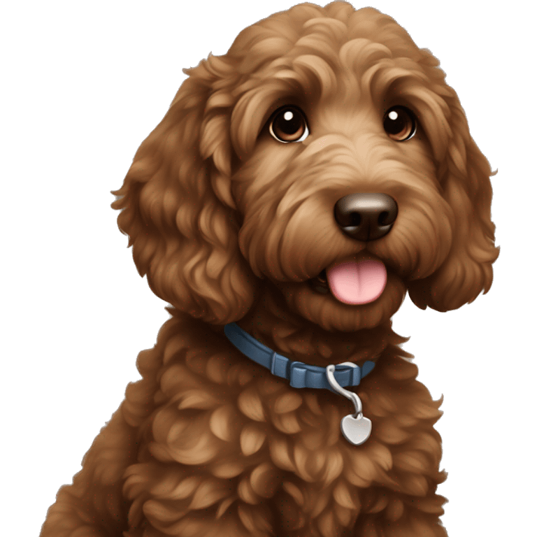 dark brown goldendoodle puppy emoji