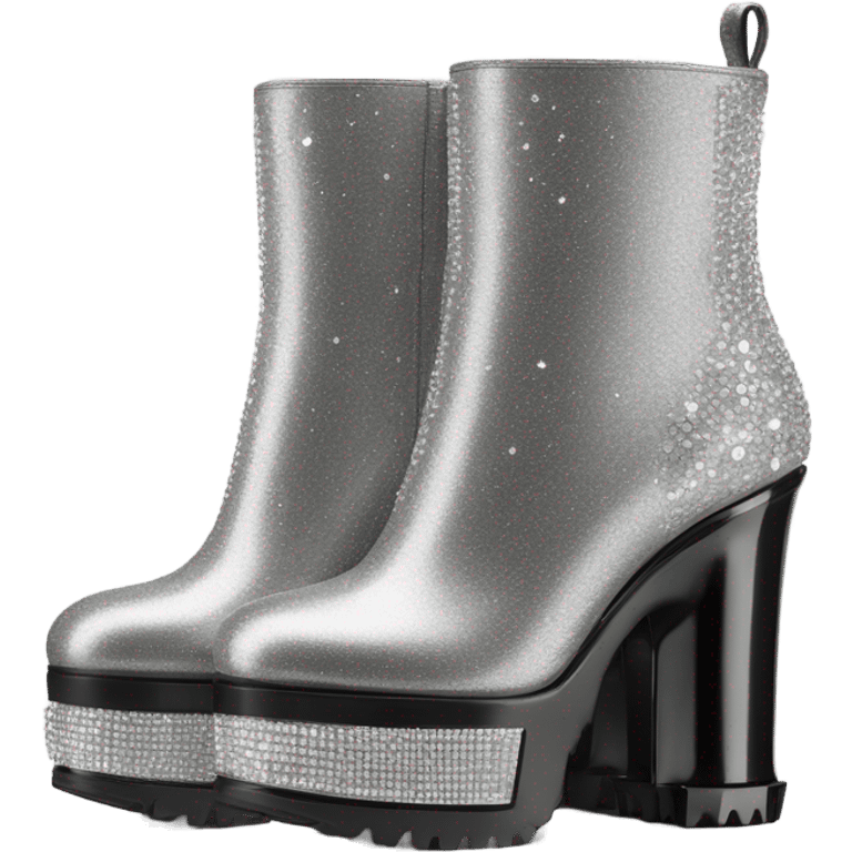 Swarovski platform boots emoji