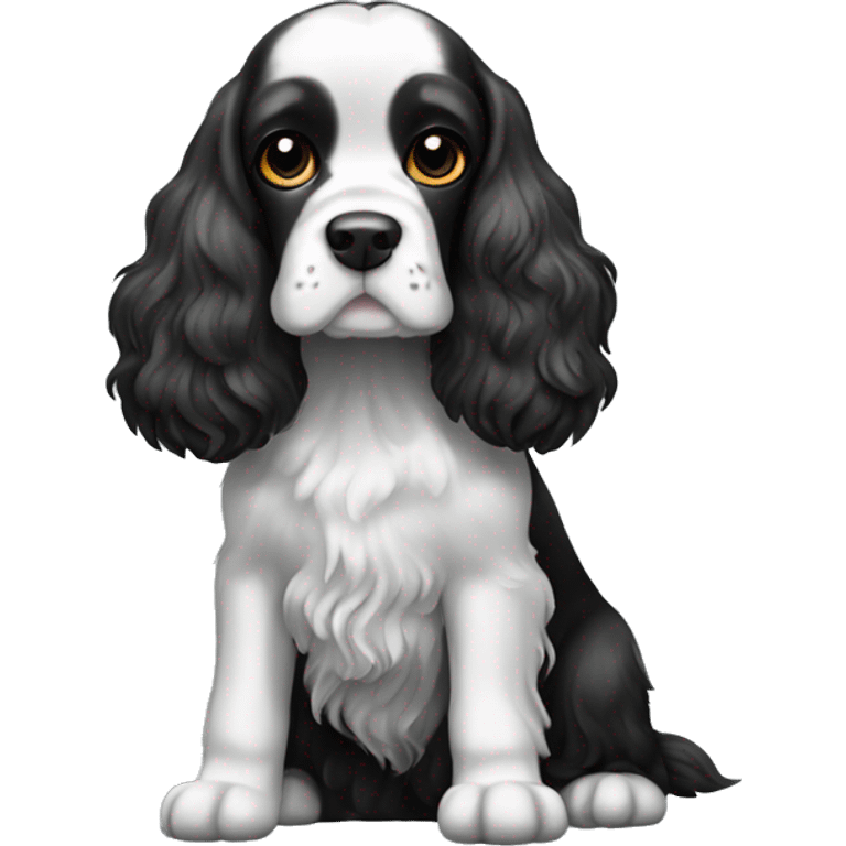 Black and white cocker spaniel  emoji