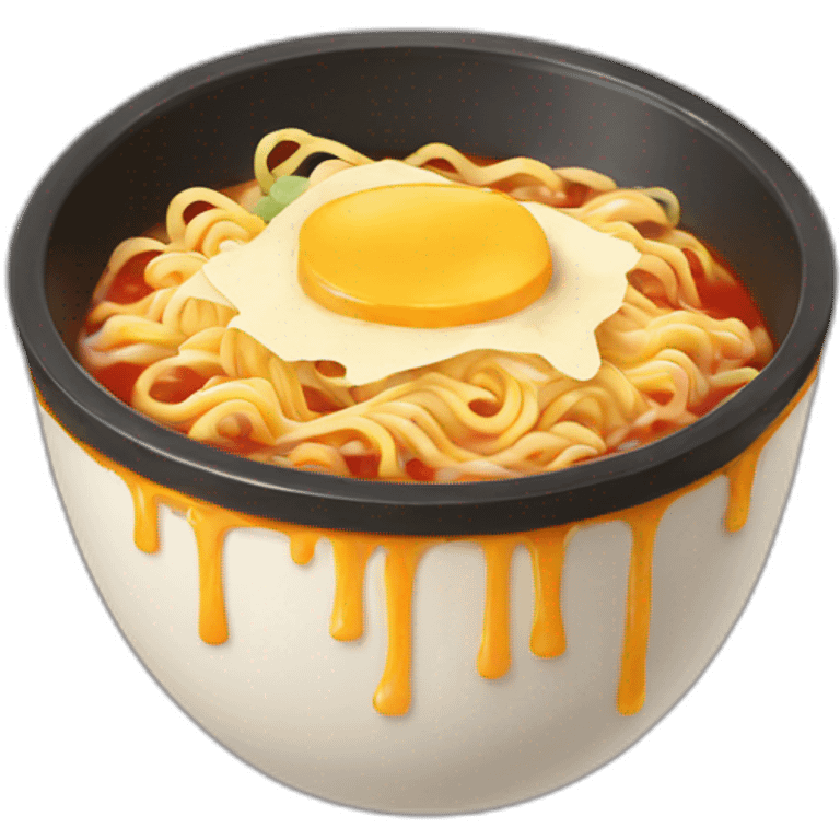 Ramen with cheese emoji