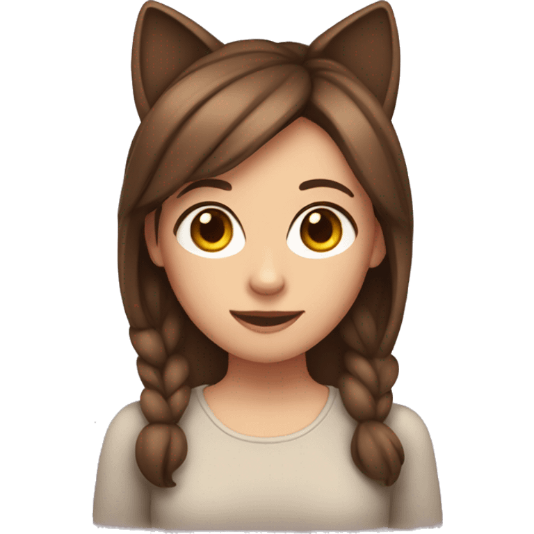 girl with cat ears brown hair emoji