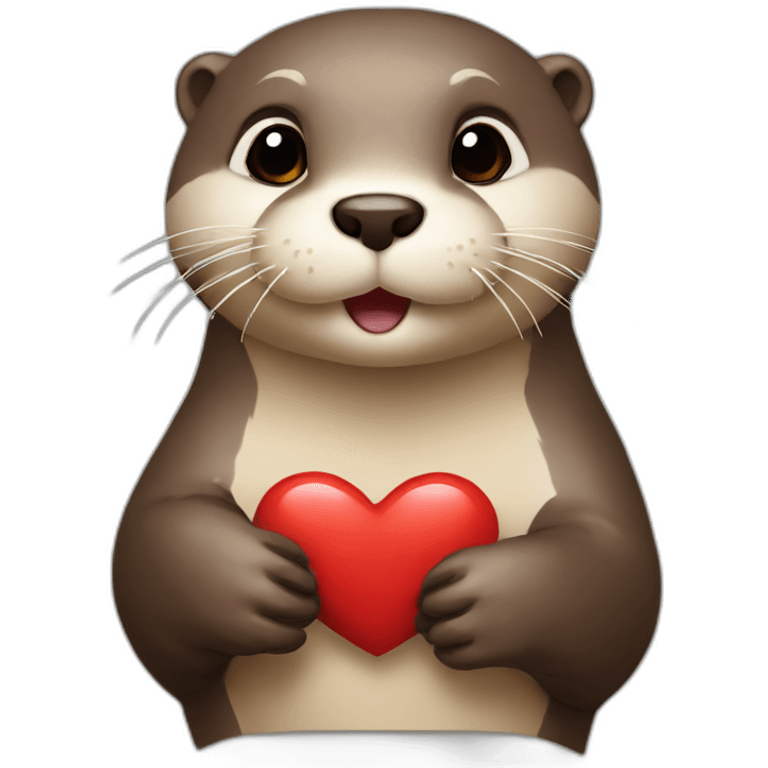 otter that makes a heart emoji