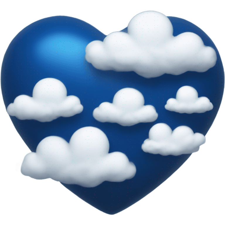 dark blue heart in the clouds emoji